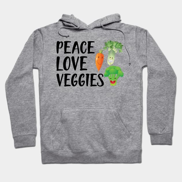 Vegetarian - Peace love veggies Hoodie by KC Happy Shop